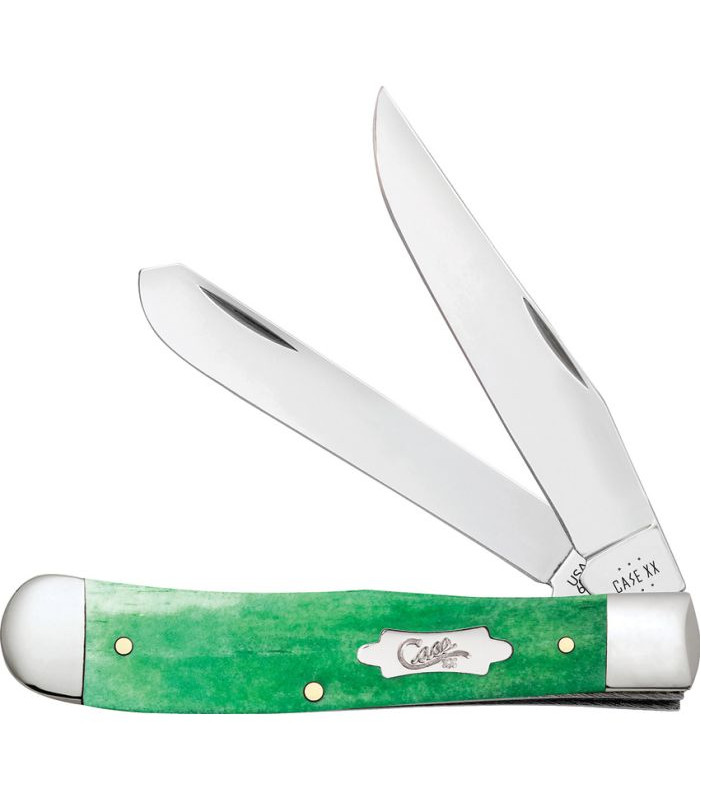 Case XX Trapper Emerald Green Smooth Bone