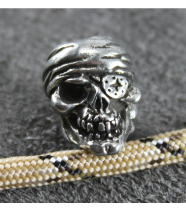 One Eye Jack Skull Bead