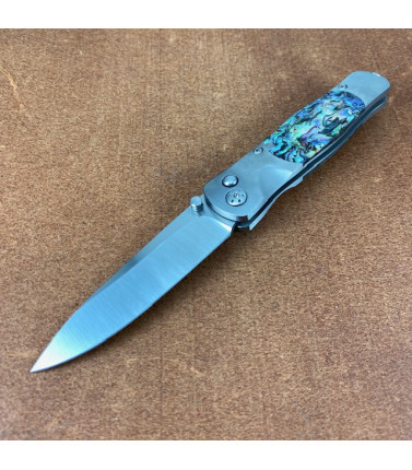 El Rey Blue Kingman Turquoise Obsidian Bronze Knife w Black DLC