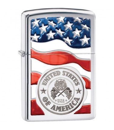 Zippo U.S. Flag with Etch