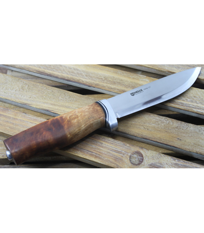 Helle Viking 4.33 in. Triple Laminated Stainless Steel Blade, Curly Birch  Handle