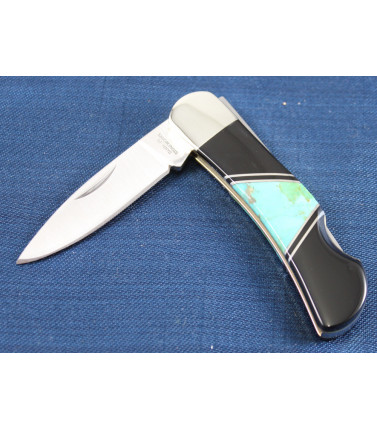 Lockback Jet and Turquoise