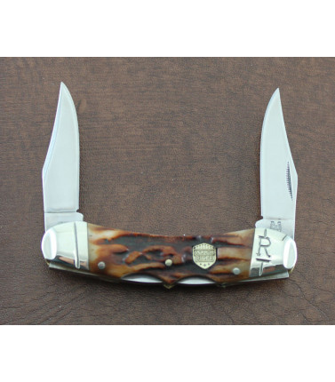 Double Lockbac Brown Stag Bone